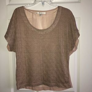 2/$7 ♦️LC Lauren Conrad Short Sleeve Beige Top